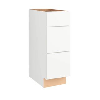 Hampton Bay Courtland Shaker Assembled 12.00 in. Drawer Bath Vanity Cabinet Only in Polar White VDB12-CSW