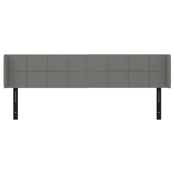 vidaXL Headboard with Ears Dark/Light Gray Fabric - - 37455509