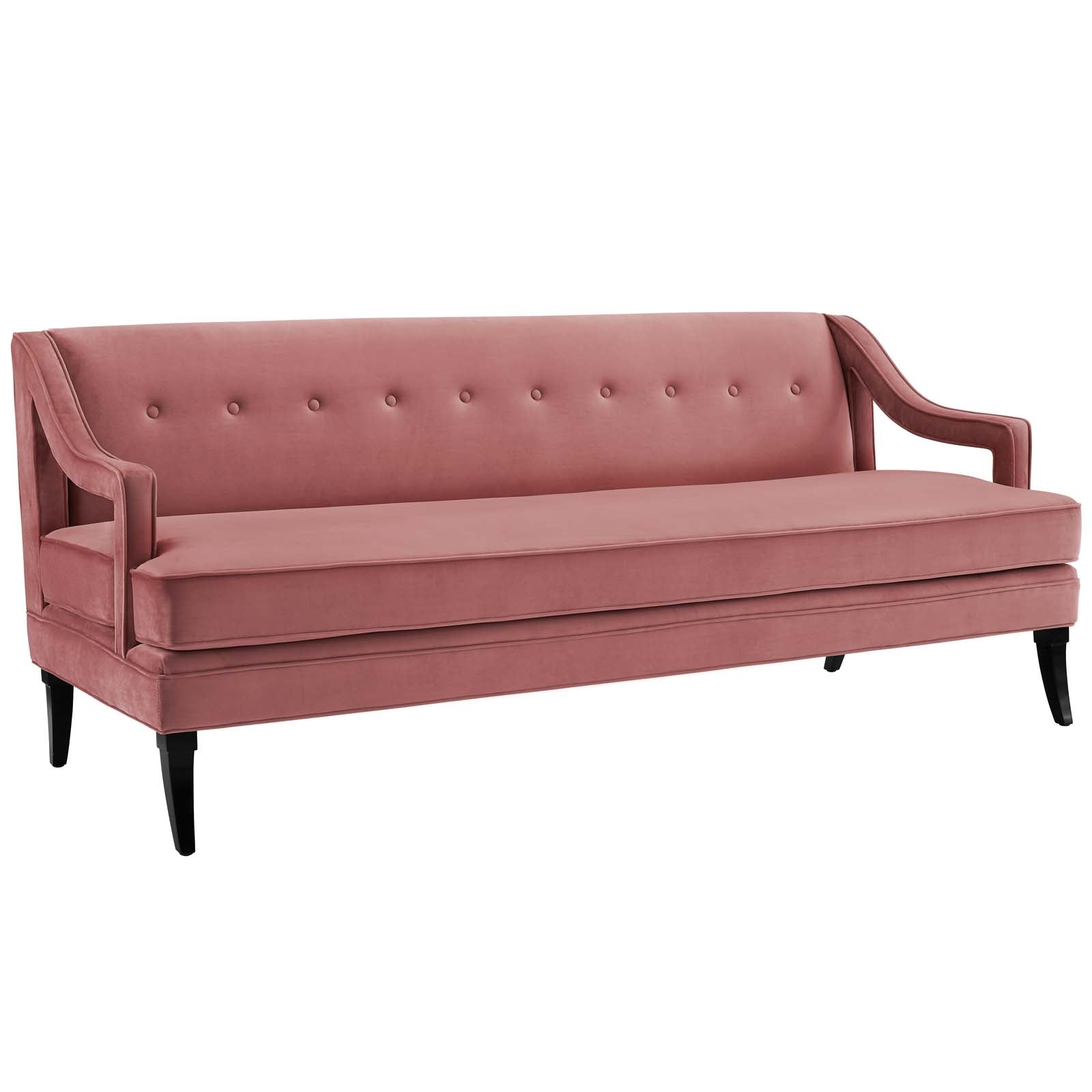 Concur Button Tufted Performance Velvet Sofa-EEI-2997