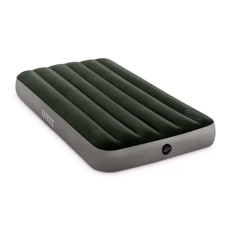 Intex Dura-Beam Standard Series Downy Airbed with Built-In Foot Pump， Twin Size