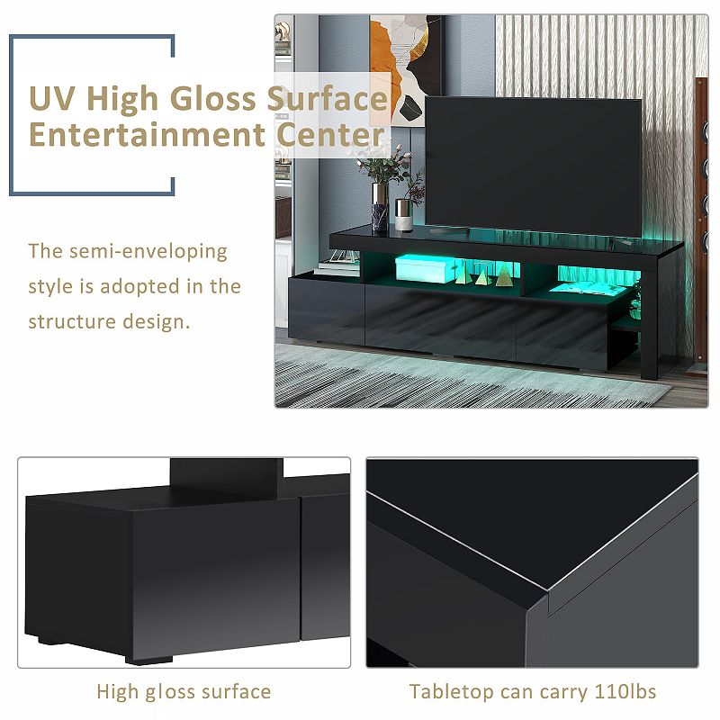 Merax Modern Style 16-colored LED Lights TV Cabinet