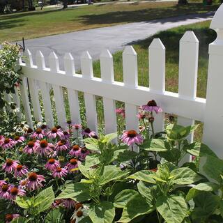 Weatherables Hampshire 3 ft. H x 8 ft. W White Vinyl Picket Fence Panel Kit PWPI-3R5.5SC3X8