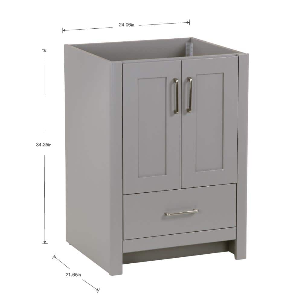 Home Decorators Collection Westcourt 24 in W x 22 in D x 34 in H Bath Vanity Cabinet Only in Sterling Gray