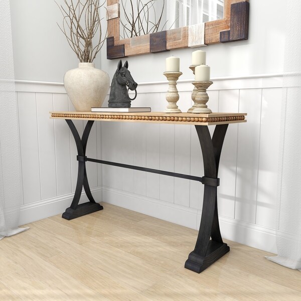 Brown Metal Industrial Console Table 31 x 51 x 16