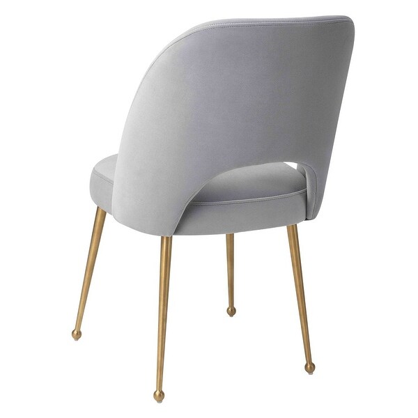 Sia Modern Velvet-upholstered Dining Chair w/ Splayed Steel Legs