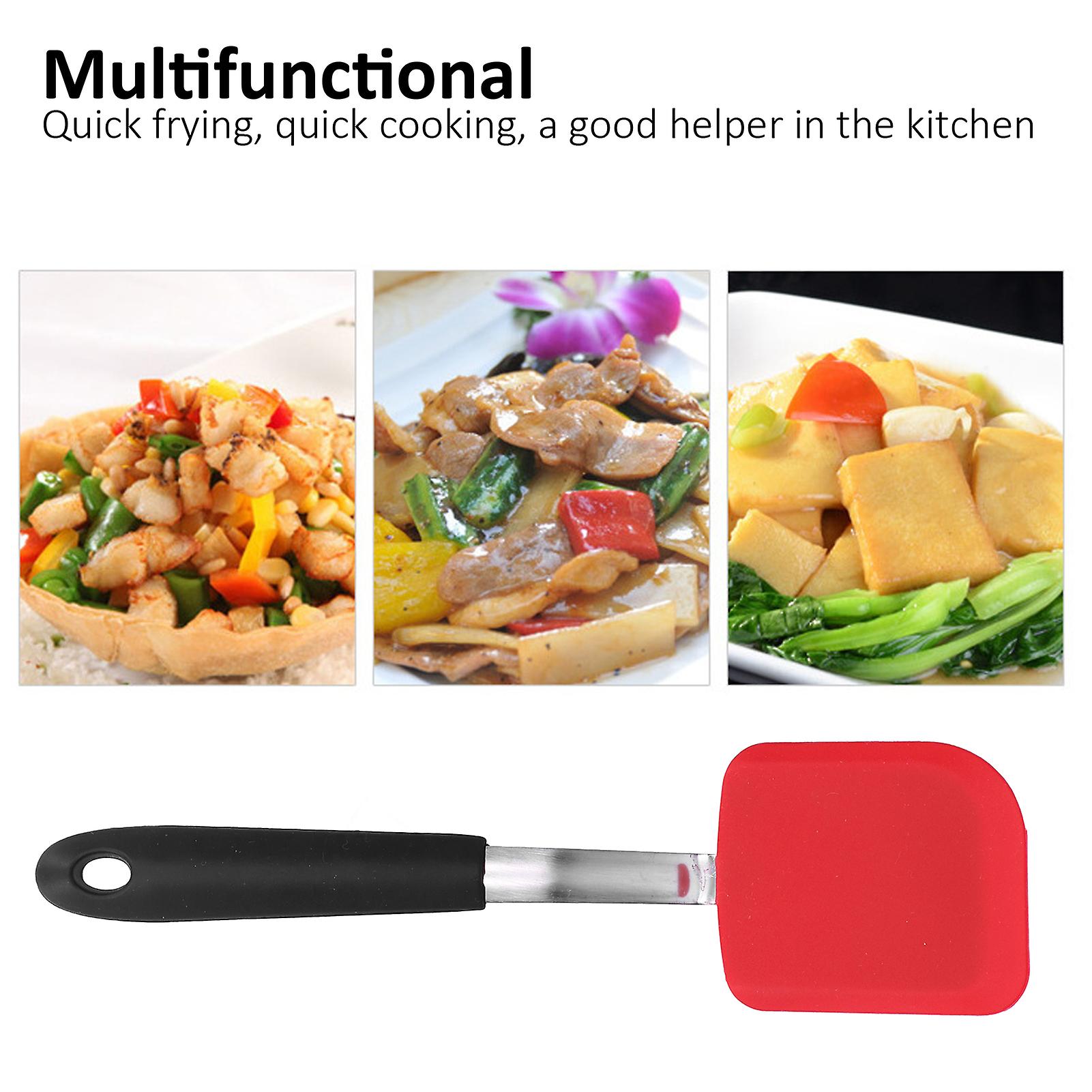 Silicone Frying Spatula， Heat Resistant Nonstick Silicone Spatula Turner Flexible Easy To Clean Cooking Flipper Kitchen Utensils For Pancake Baking