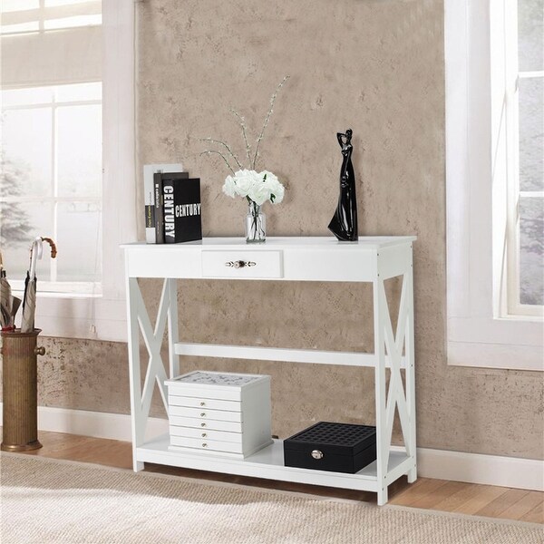 Entryway Table Sofa Table with Drawer and Shelf Slim Console Table with Storage for Hallway