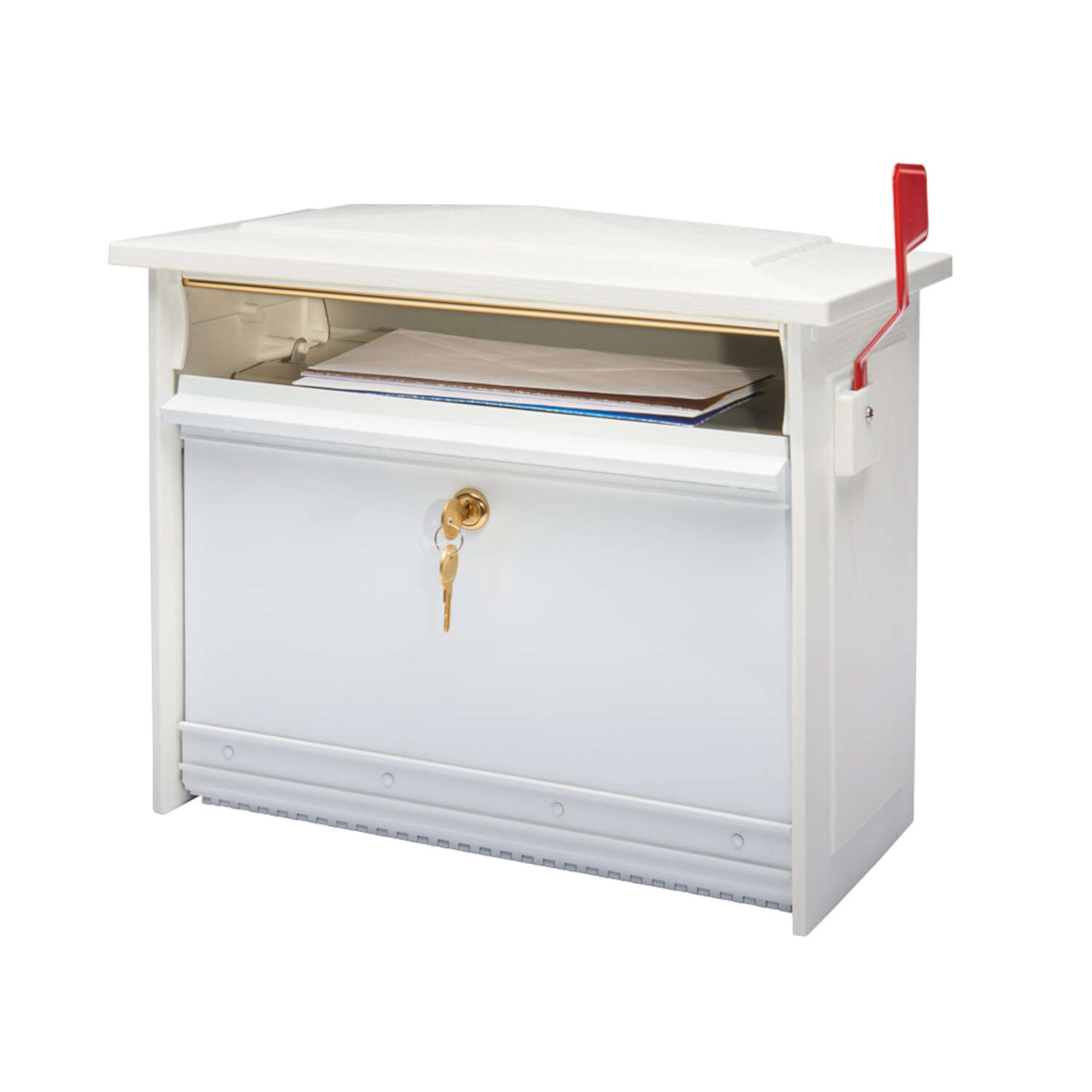 Gibraltar Mailboxes Mailsafe Contemporary Plastic Wall Mount White Mailbox