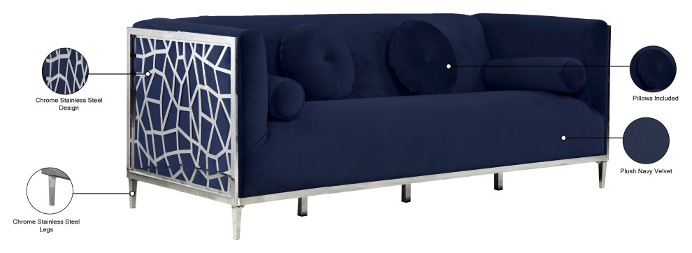 Opal Velvet Chair   Contemporary   Sofas   by Meridian Furniture  Houzz