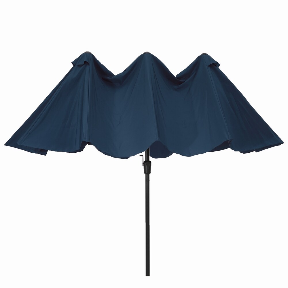 15x9ft Large Double Sided Rectangular Outdoor Twin Patio Market Umbrella