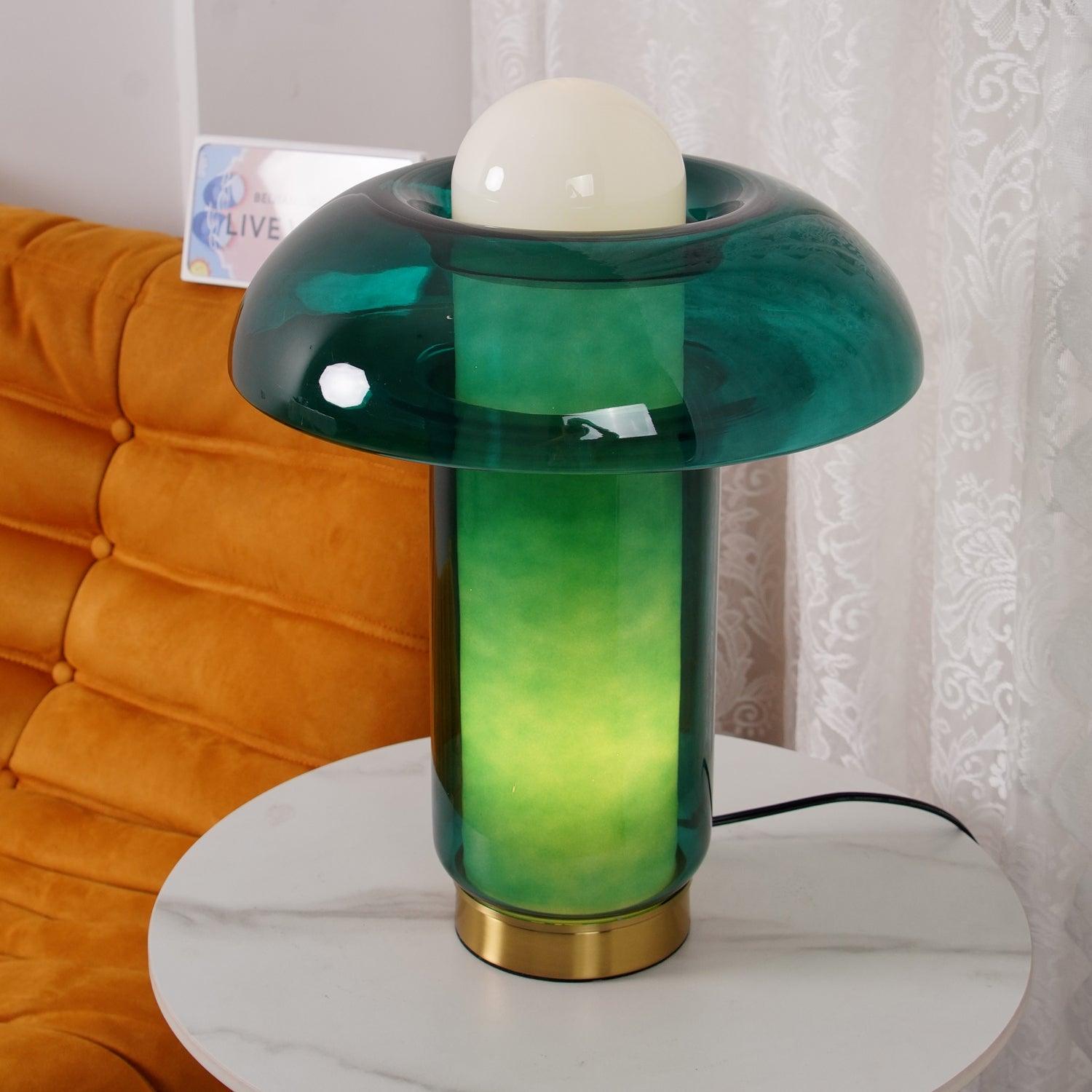 Glass Mushroom Table Lamp