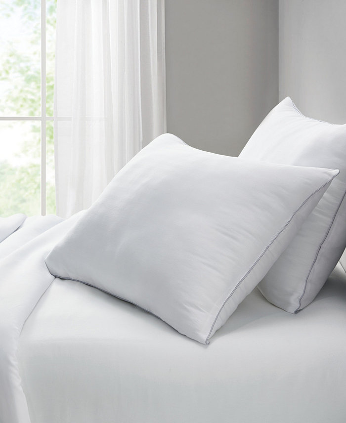 DKNY Herringbone Cotton 2 Piece Pillow Set， Standard Queen