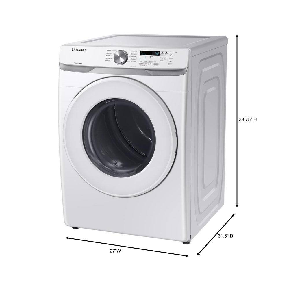  7.5 cu. ft. Stackable Long Vented Gas Dryer with Sensor Dry in White DVG45T6020W