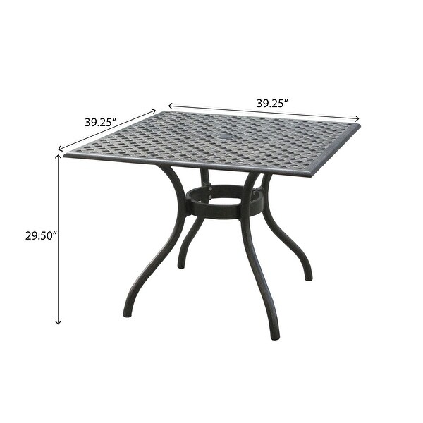 Outdoor Black Cast Aluminium Mesh Table