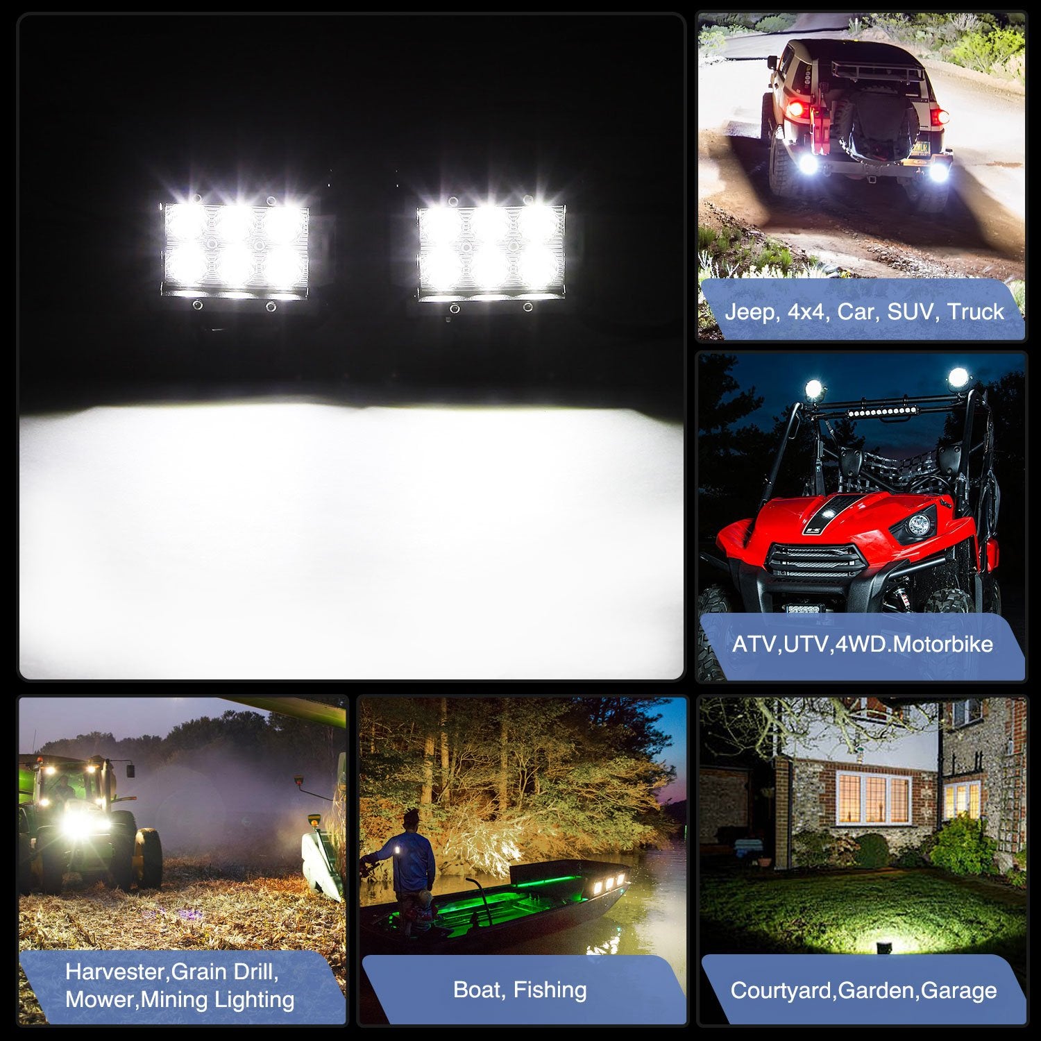 Nilight 42 Inch 240W Black Curved Work Light Spot Flood Combo LED Light Bar and 2PCS 4Inch 18W Spot LED Pods and Wiring Harness Kit for Rv Atv SUV Boat Jeep Lamp Off-road Lighting， 2 years Warranty