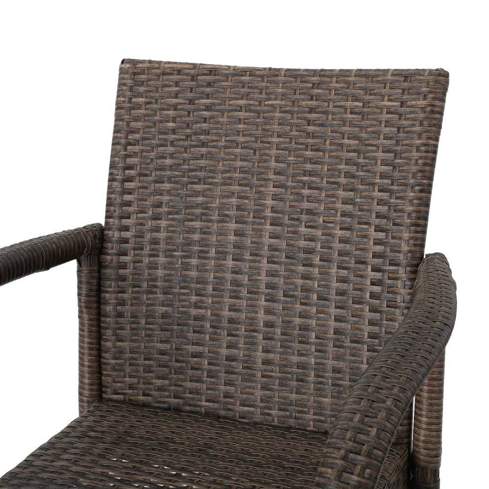 GDF Studio Conquista Outdoor Mix Mocha Wicker Barstool   Tropical   Outdoor Bar Stools And Counter Stools   by GDFStudio  Houzz