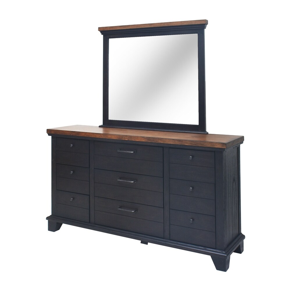 The Gray Barn Overlook Two tone Dresser and Mirror