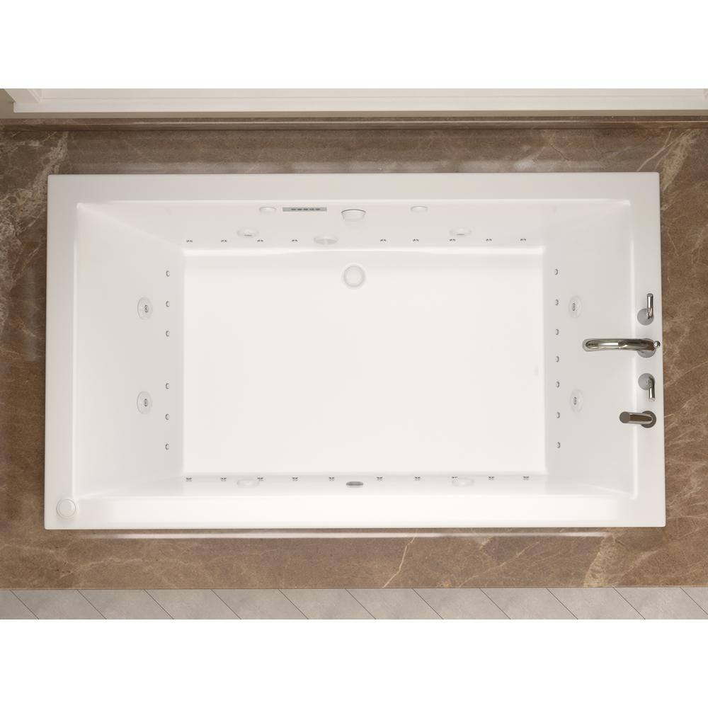 Universal Tubs Sapphire Diamond Series 6 ft. Center Drain Rectangular Drop-in Whirlpool and Air Bath Tub in White HD4272VNCDLX