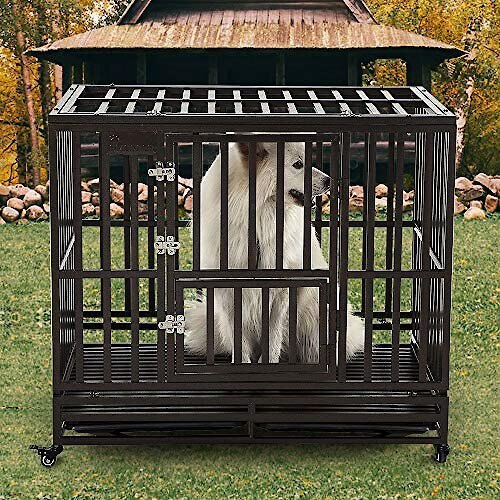 SMONTER Heavy Duty Strong Metal I Shape Dog Crate