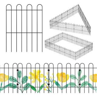 Oumilen 25-Pack Garden Fence Decorative No Dig Fence Rustproof Black Metal Animal Barrier Border Fence LT-K302