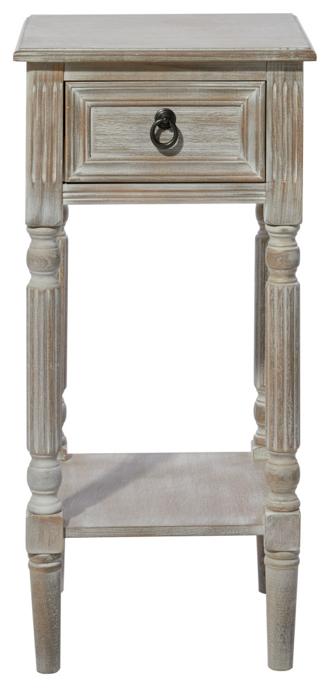 Farmhouse White Wood Accent Table 96325   French Country   Side Tables And End Tables   by Brimfield  ampMay  Houzz