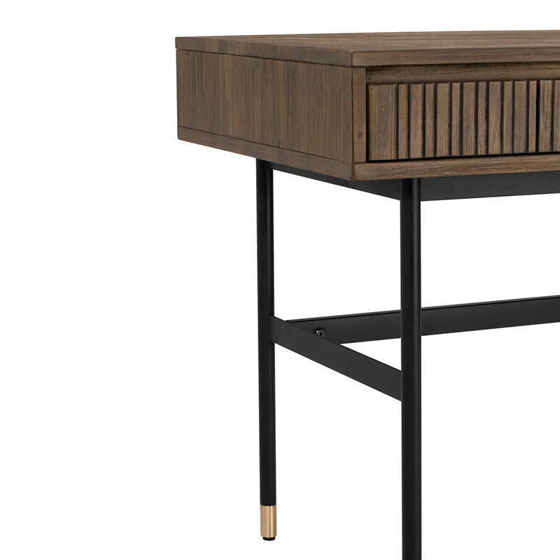 HAMILTON Study Desk Solid Acacia Wood 140cm - Toffee