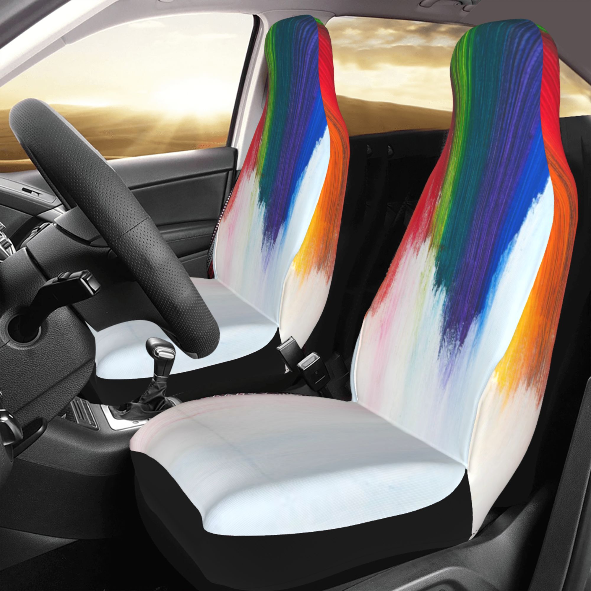 ZICANCN Car Seat Cover Colorful Oil Painting Car Front Seat Covers Protectors ， Automotive Seat Covers for Cars Trucks Suv