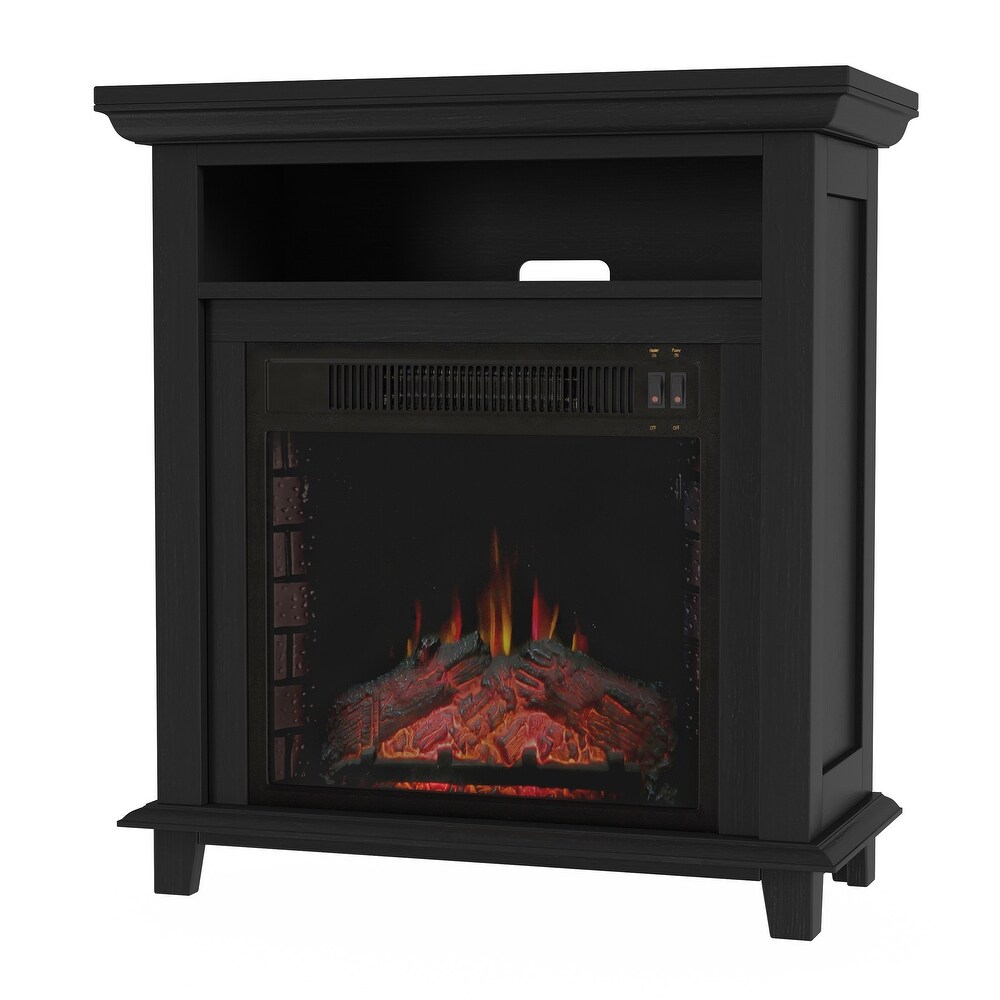 Copper Grove Siavonga Electric Fireplace TV Stand with Faux Logs and LED Flames   27 x 12.4 x 29   27 x 12.4 x 29