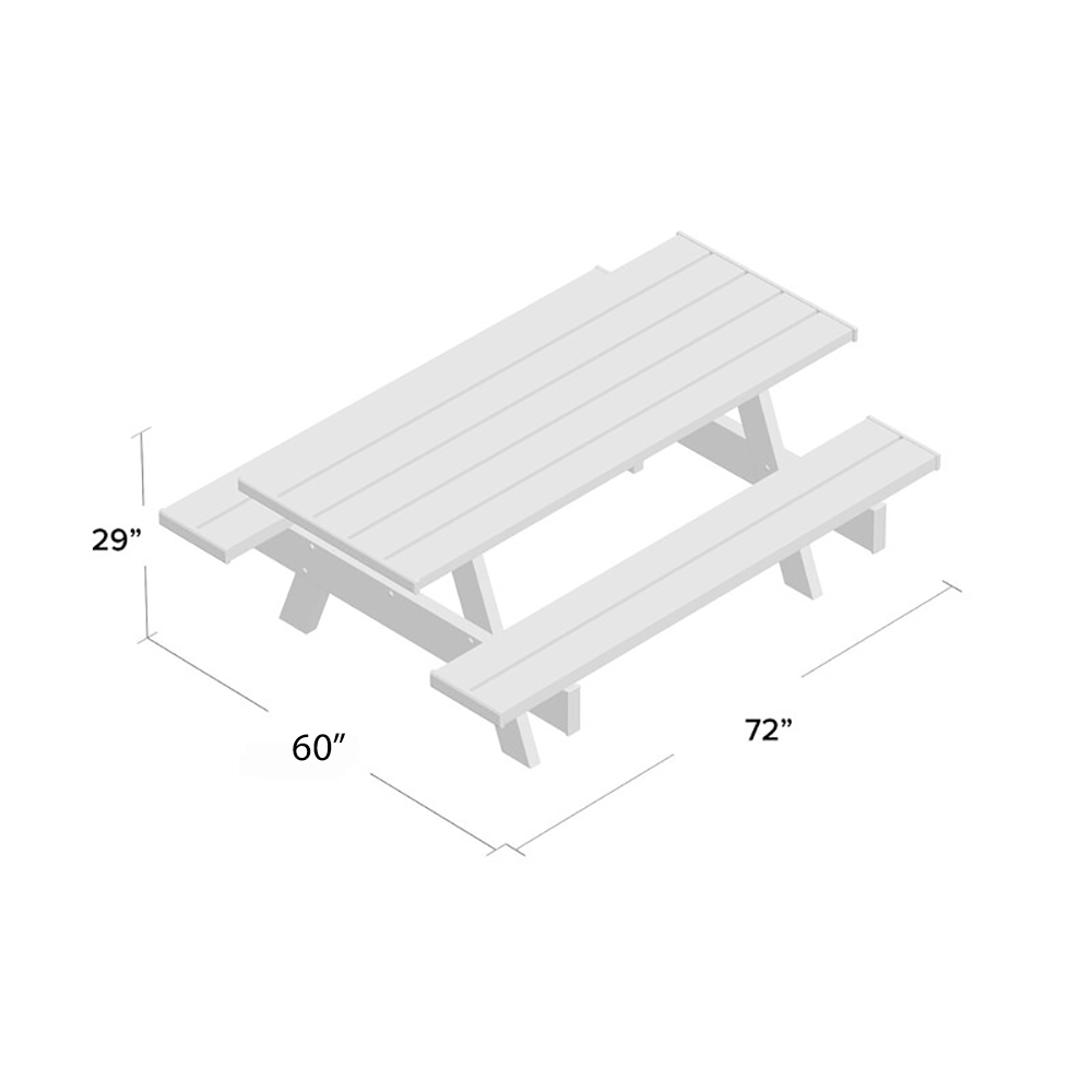 6ft Mocha Vinyl Picnic Table