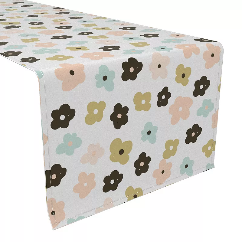 Table Runner， 100% Polyester， 14x108， Cartoon Flowers