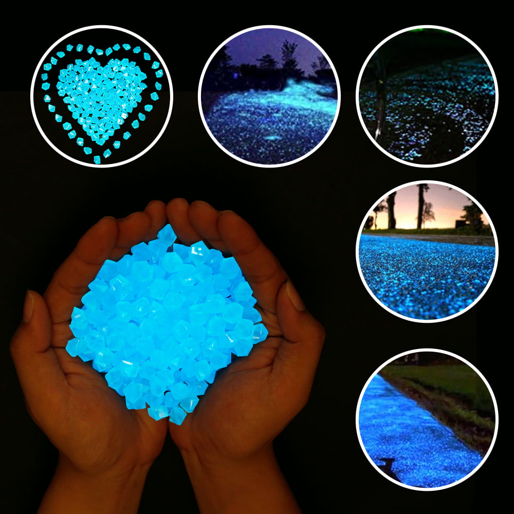 HOTBEST 300PCS Glowing Pebbles Stones,Glow in the Dark Stones Pebbles Rocks,Luminous Pebbles Cobblestones Gravel Decoration for Garden, Fish Tank, Aquarium, Pathway, Yard