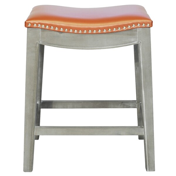 Elmo Bonded Leather Saddle Seat Counter Stool