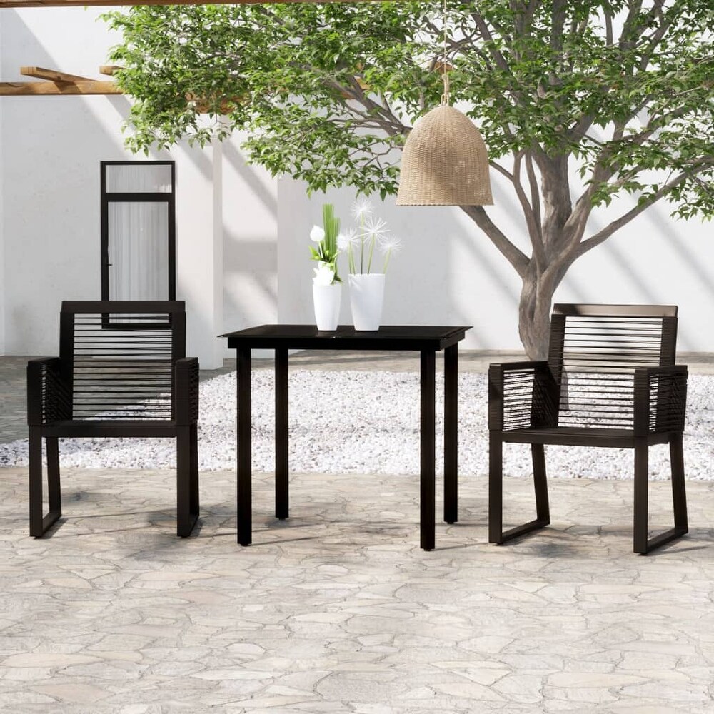 vidaXL Patio Dining Set Black Garden Outdoor Seating 3/5/7/9 Piece Multi Sizes