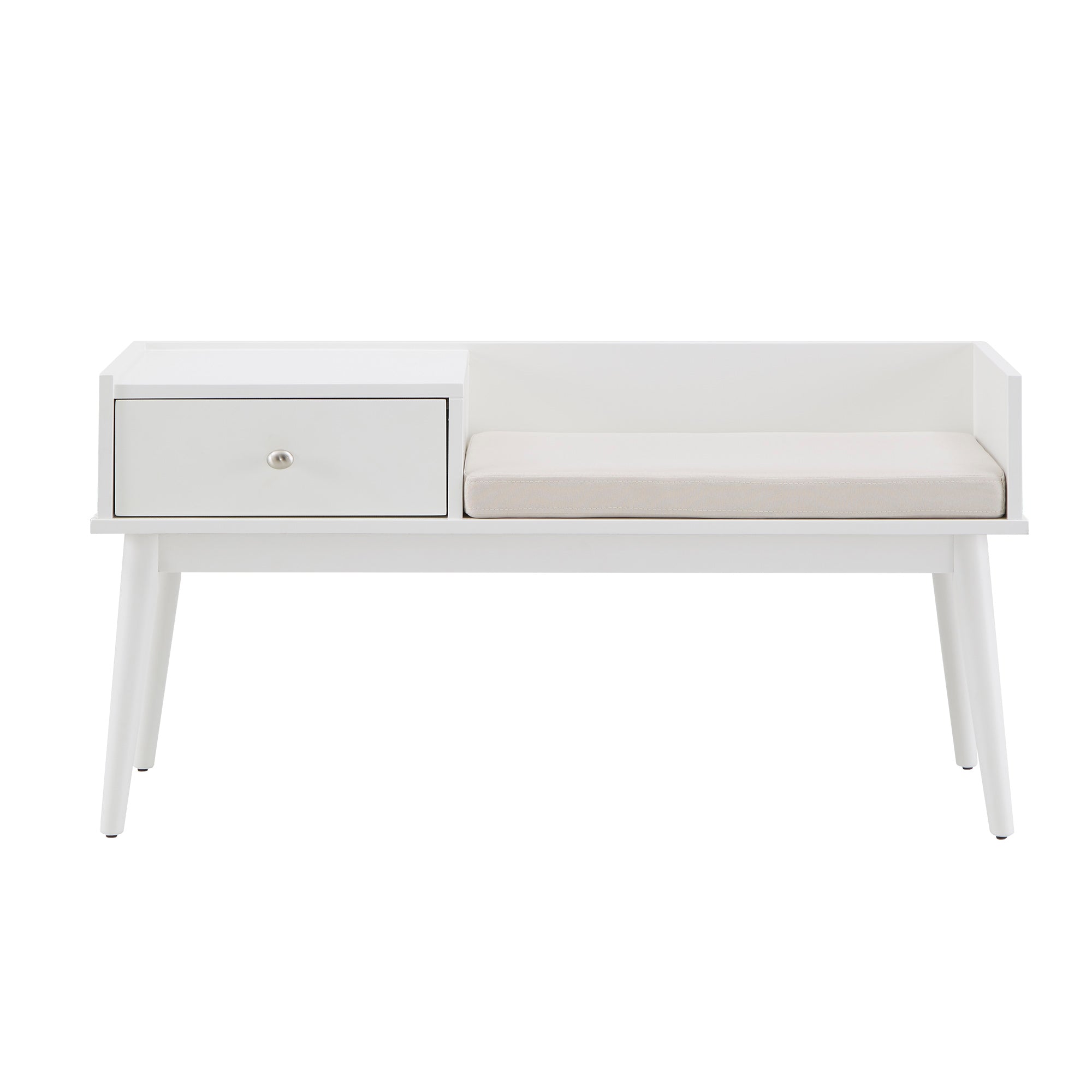 Chelsea Lane Ethan Wood Bench with 1 Drawer, White