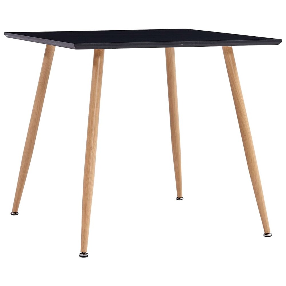 vidaXL Dining Table Black and Oak 31.7\