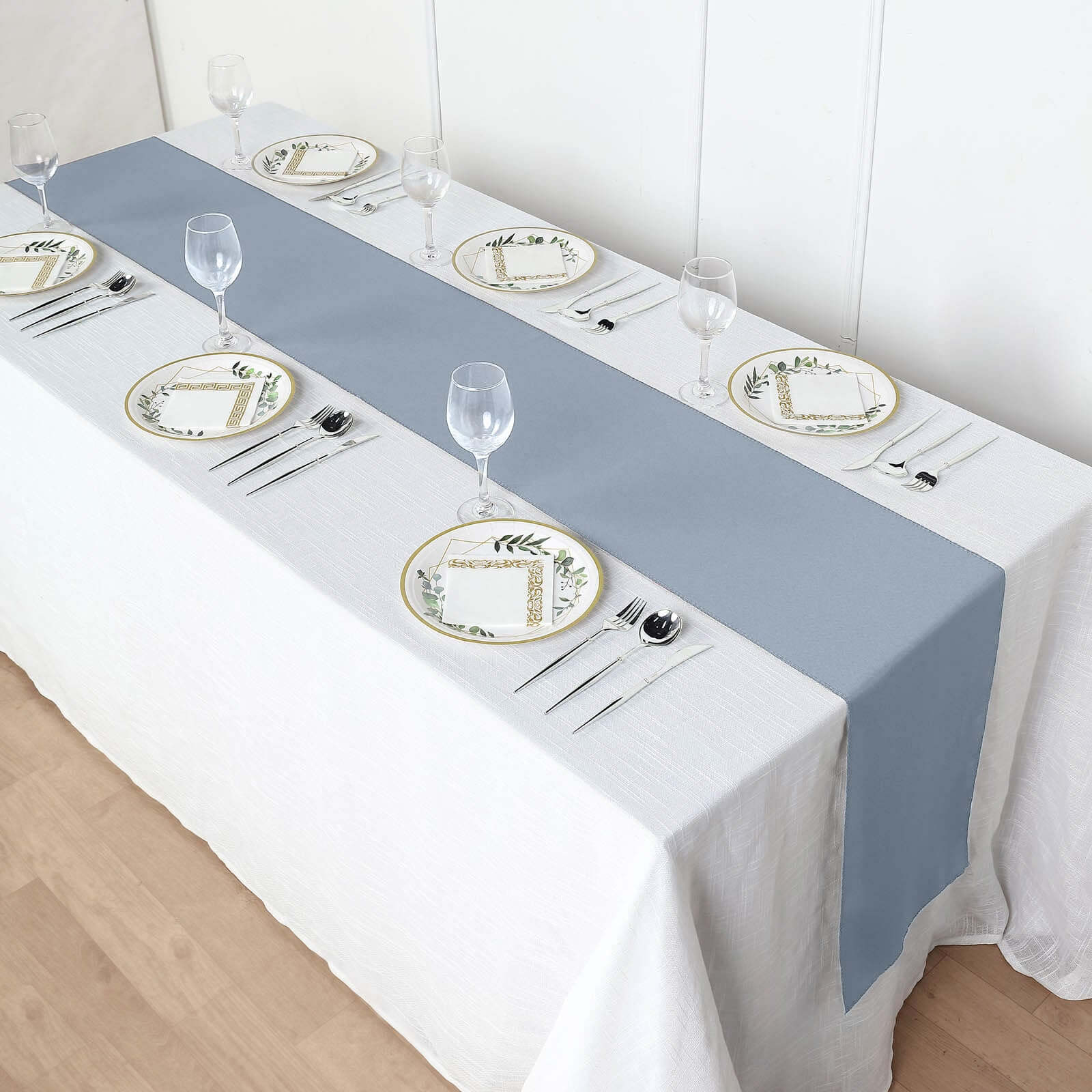 Dusty Blue Polyester Table Runner 12