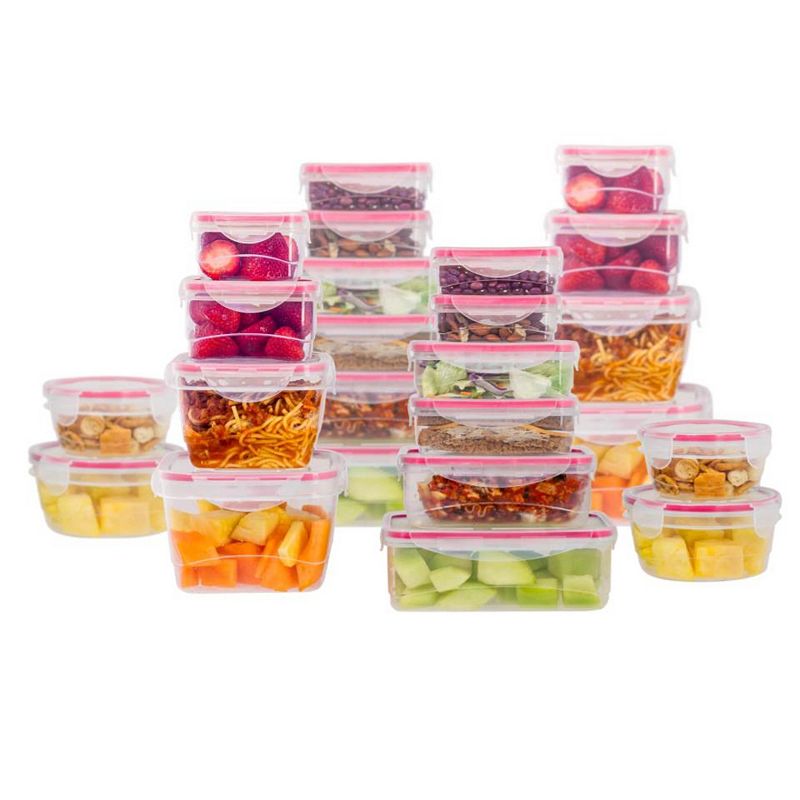 Durable Plastic Food Container Set with Snap Locking Lids