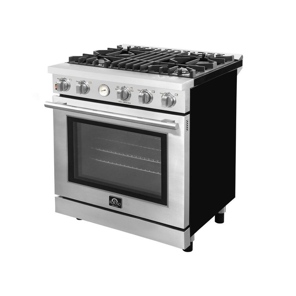 Forno ALTA QUALITA 30 in. 4.62 cu. ft. 4 Burner Freestanding Pro-Style Gas Range in Stainless Steel FFSGS6228-30S