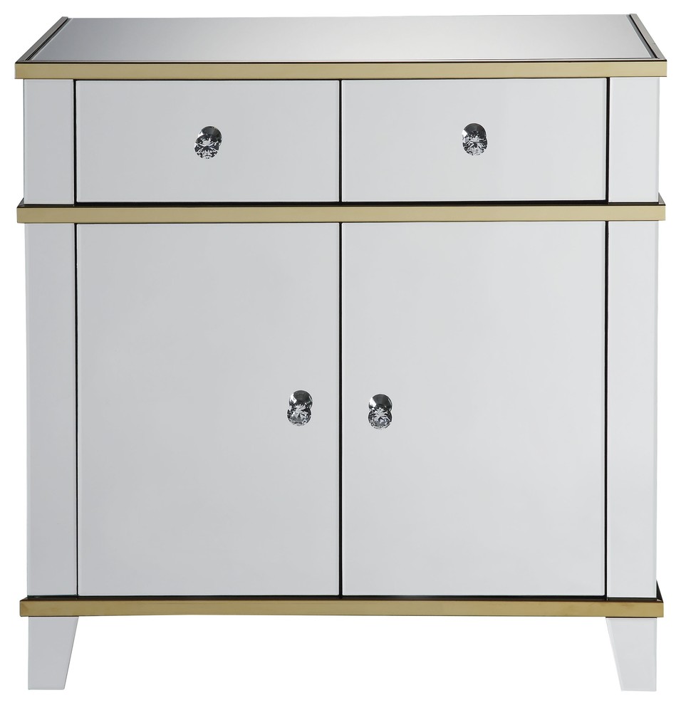 ACME Osma Console Table  Mirrored and Gold   Contemporary   Console Tables   by Acme Furniture  Houzz