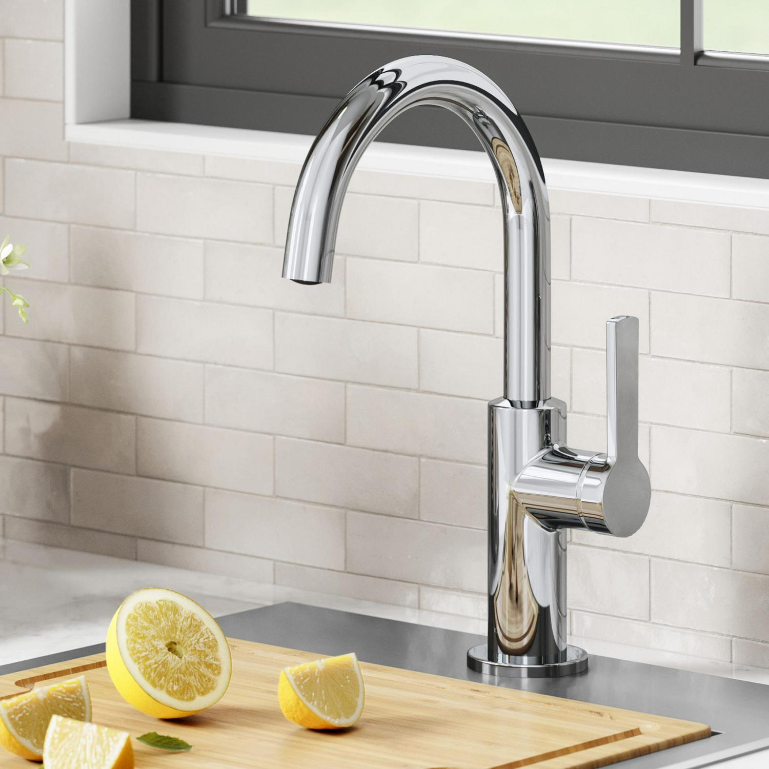 KRAUS Oletto Single Handle Kitchen Bar Faucet in Chrome