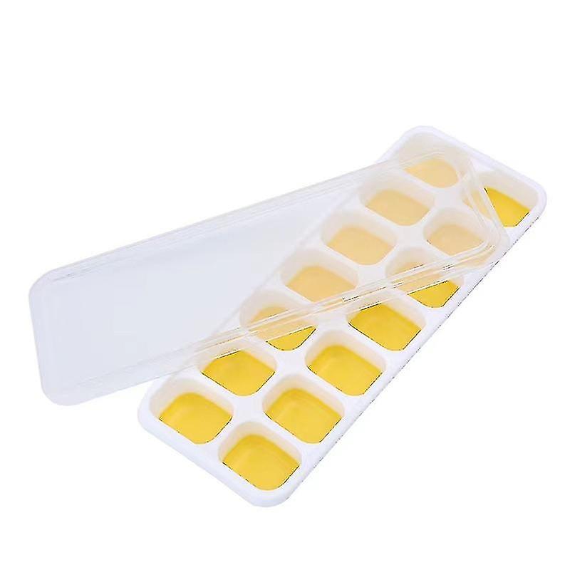 Ice Cube Trays With No-spill Removable Lid， Easy-release Silicone And Flexible 14-ice Trays For Free