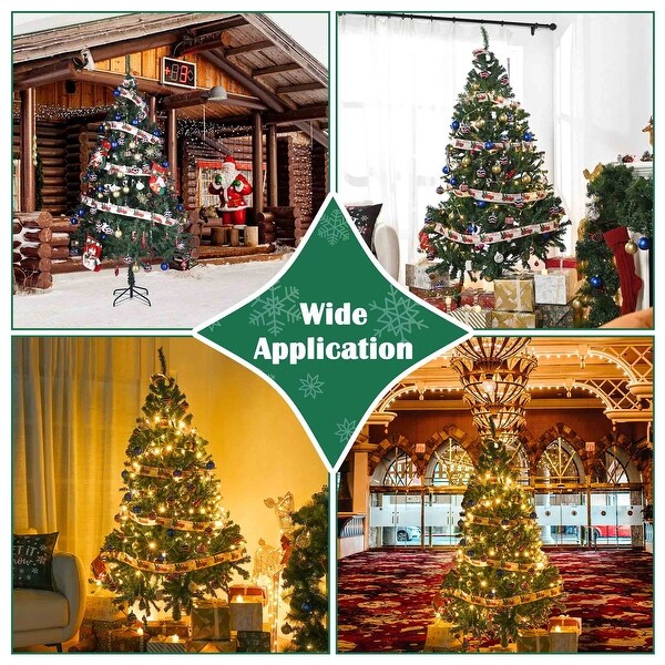 Yescom Christmas Tree Artificial，7Ft Green Xmas Tree，Folded Hinged，1000 Branch Tips Party Decoration