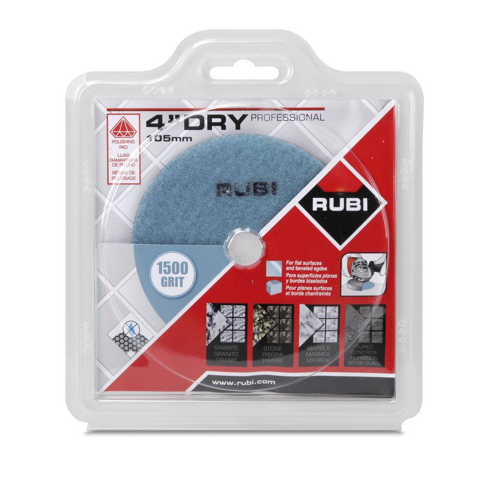 Rubi 4 in. 1500 Grit Resin Dry Polishing Pad 61933