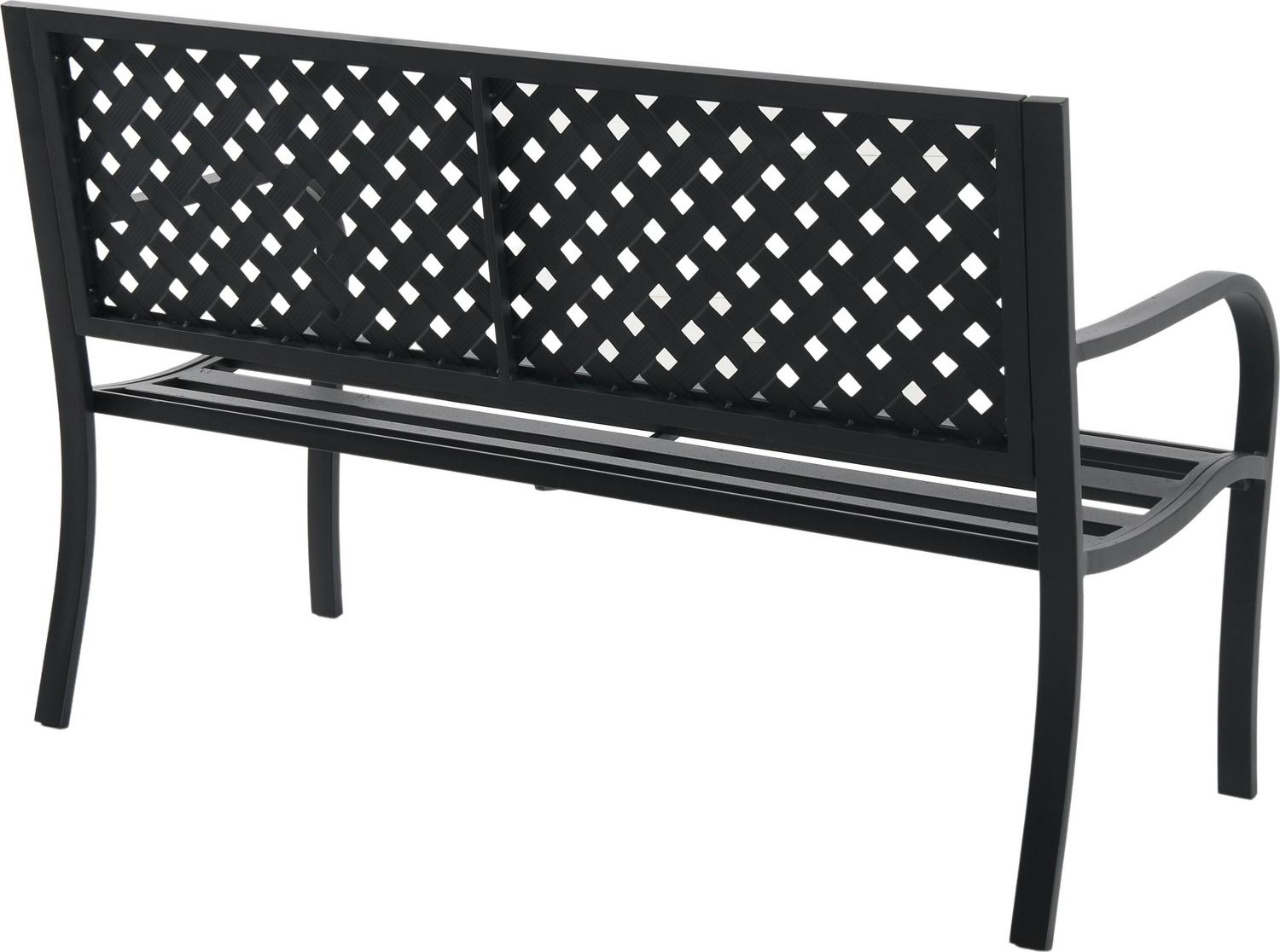 Mainstays Outdoor Durable Steel Bench  Black