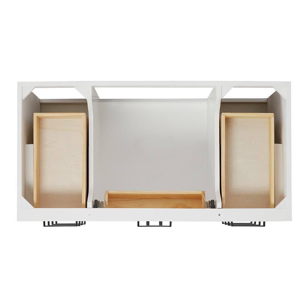 ARIEL Hepburn 42 in. W x 21.5 in. D x 34.5 in. H Bath Vanity Cabinet without Top in White T042S-BC-WHT