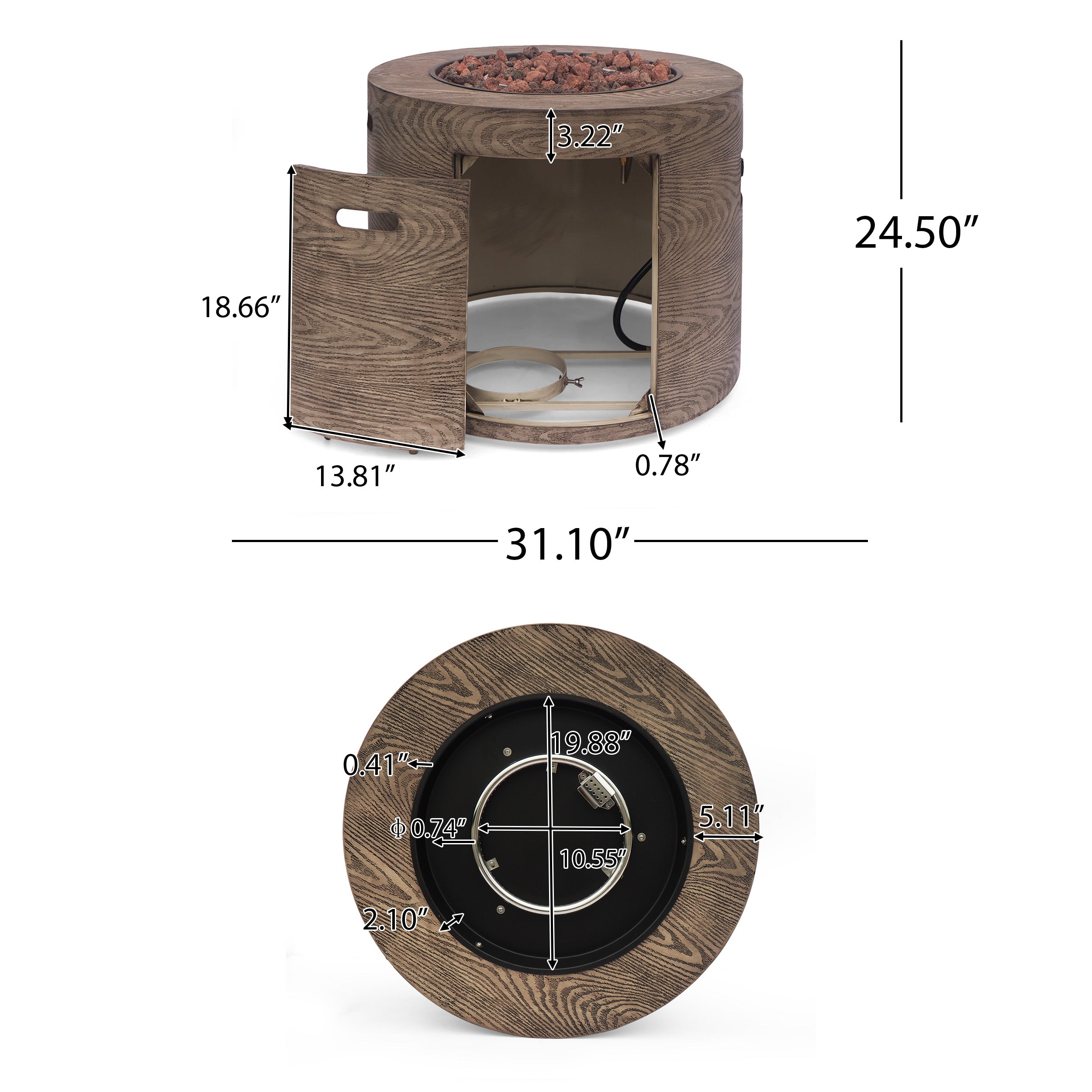 Bremen Outdoor 40,000 BTU Round Fire Pit