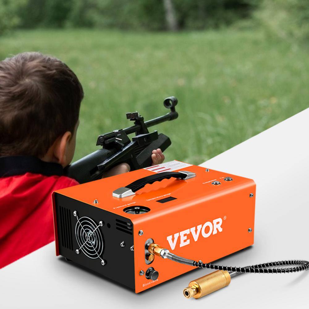 VEVOR PCP Air Rifle Pump 0.4 Gal. 4500 PSI Portable Electric Pancake Air Compressor 110220-Volt AC with Built-in AdapterFan G220V110V12V-8ZGGV1