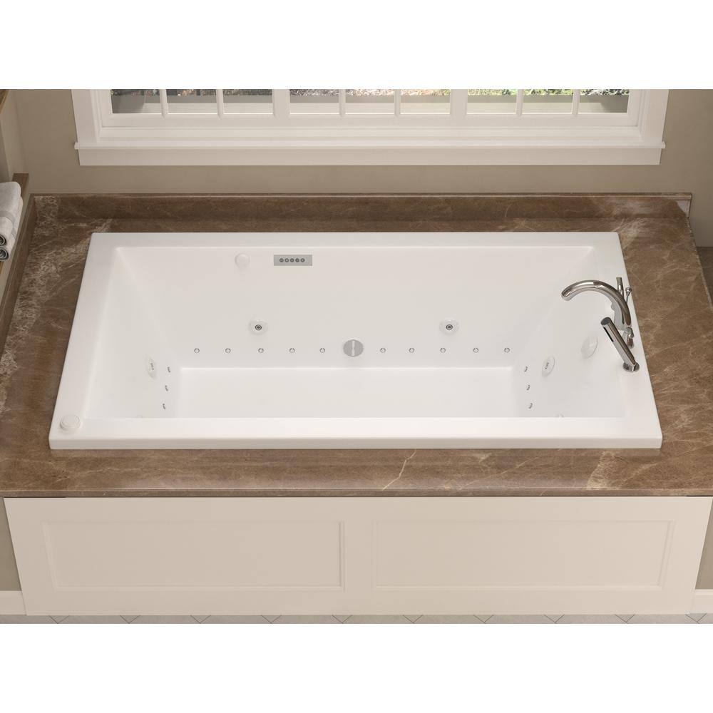 Universal Tubs Sapphire Diamond Series 5 ft. Right Drain Rectangular Drop-in Whirlpool and Air Bath Tub in White HD3260VNDRX