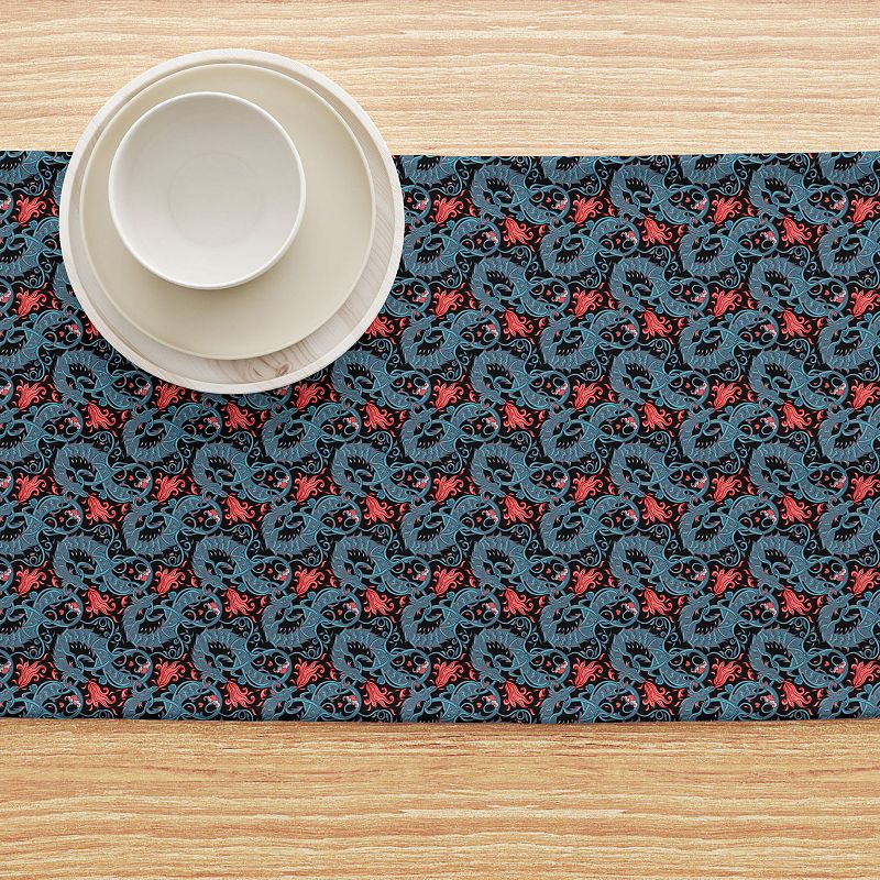 Table Runner， 100% Cotton， 16x108， Floral 30