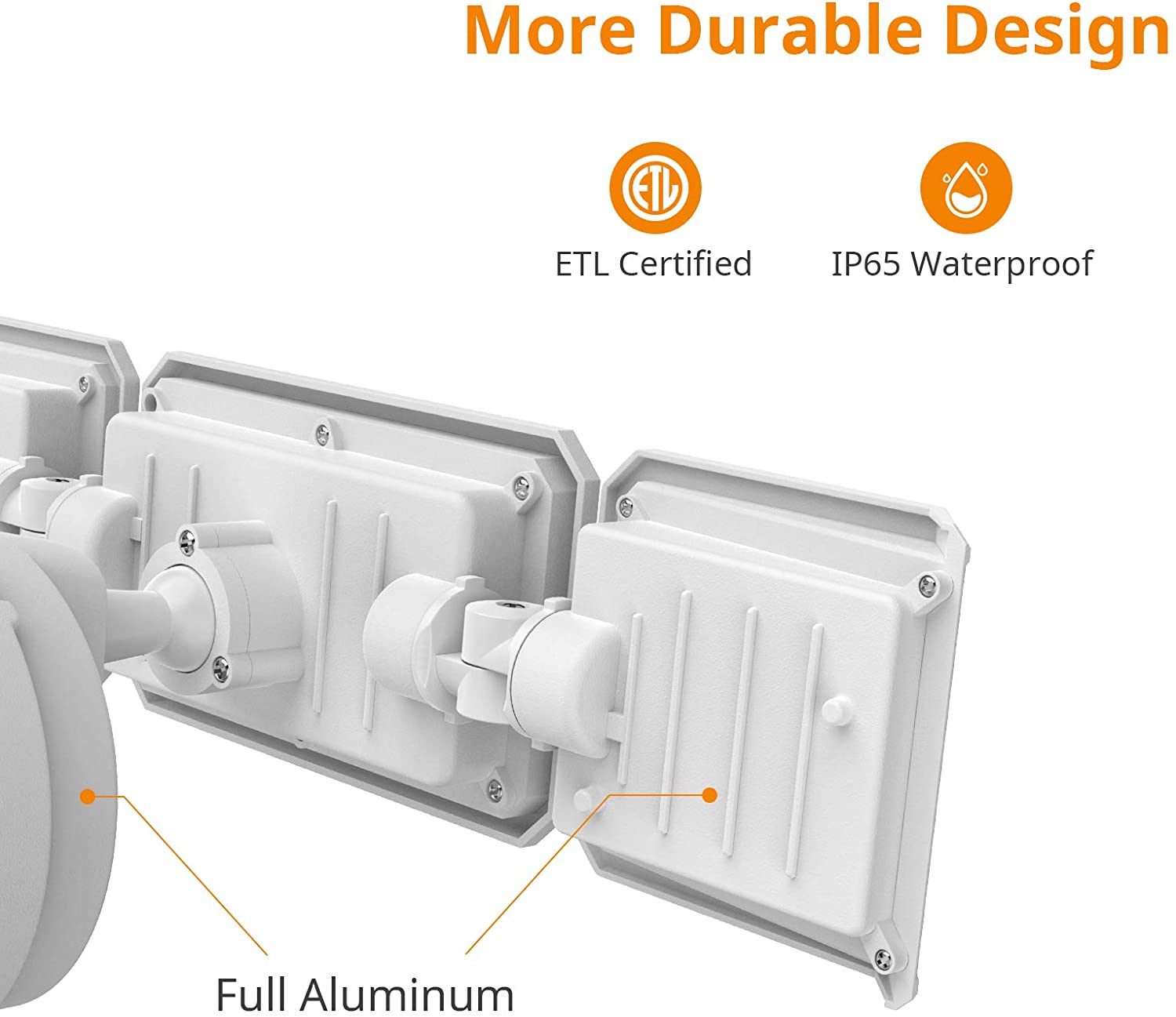 LEPOWER 42W LED Security Lights Motion Sensor Outdoor Light， 4200LM Dusk to Dawn Flood Light， Innovative Head Design， 3 Modes， 5000K， IP65 Waterproof， 3 Head Motion Detected for Garage， Yard